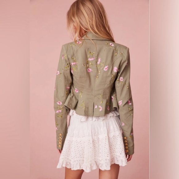 Loveshackfancy Dolisa Embroidered Military Jacket size 4 NWT - Picture 4 of 8